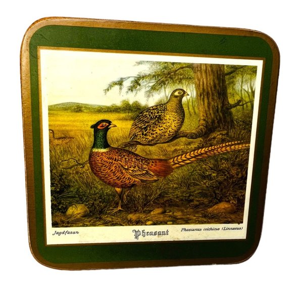 Pimpernel Jagd Fasan Photograph Vintage Pheasant Coasters Set of Four England - Picture 5 of 11